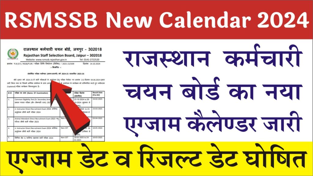 RSMSSB Exam Calendar 2024